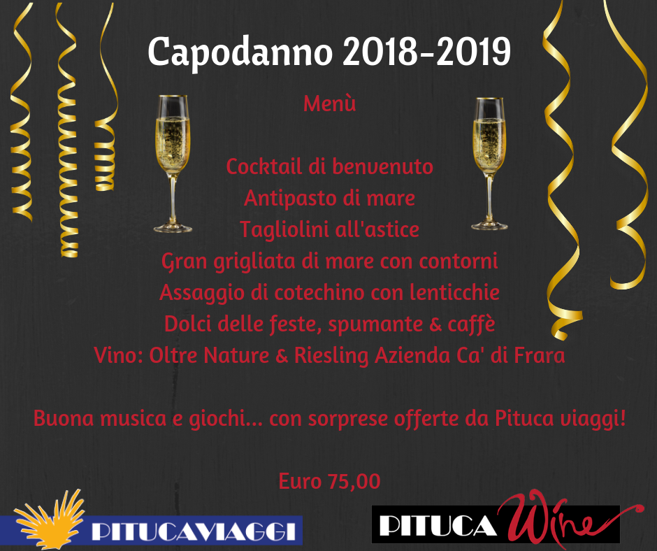 Menù capodanno 2018 pitucawine livorno - menù mare